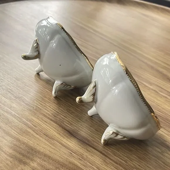 Vintage Nippon Japan Hand Painted Two Footed Small Bowls. lot of 2 - Picture 9 of 16